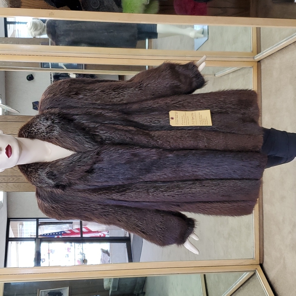 Long Hair Beaver Fur Coat